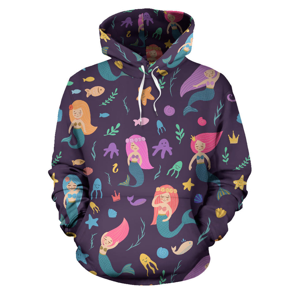 Beautiful Mermaid Fish Jellyfish Algae Other Marine World Men Women Pullover Hoodie