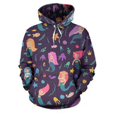 Beautiful Mermaid Fish Jellyfish Algae Other Marine World Men Women Pullover Hoodie