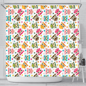Color Cute Owl Pattern Shower Curtain Fulfilled In US