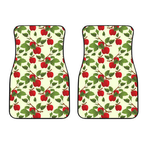 Red Apples Leaves Pattern  Front Car Mats