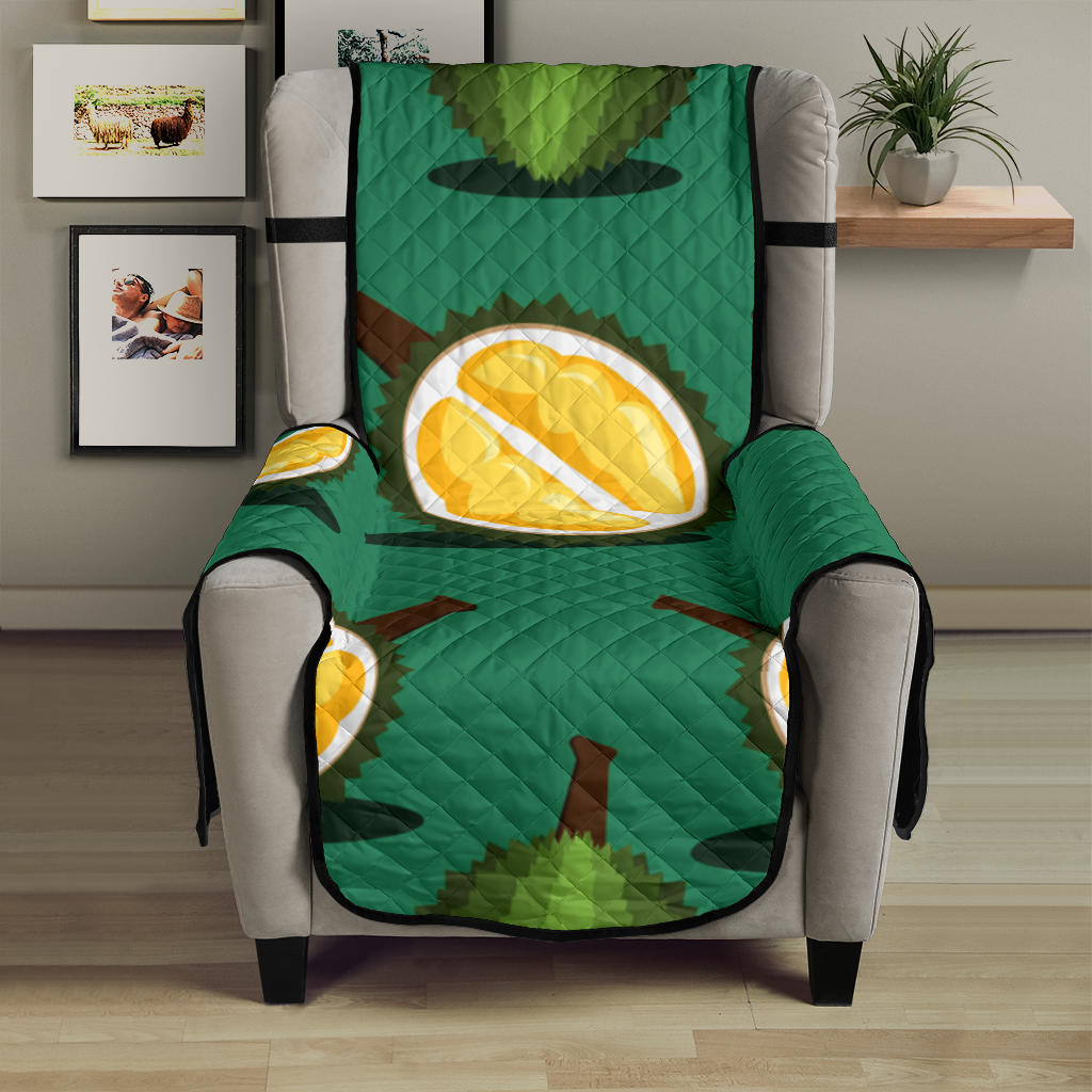 Durian pattern green background Chair Cover Protector