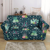 Cactus Glass Terrarium Pattern Loveseat Couch Slipcover