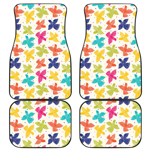 Pigeon Pattern Print Design 01 Front and Back Car Mats