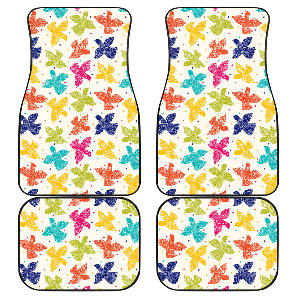 Pigeon Pattern Print Design 01 Front and Back Car Mats