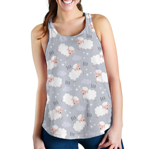 Sweet dreams sheep pattern Women Racerback Tank Top