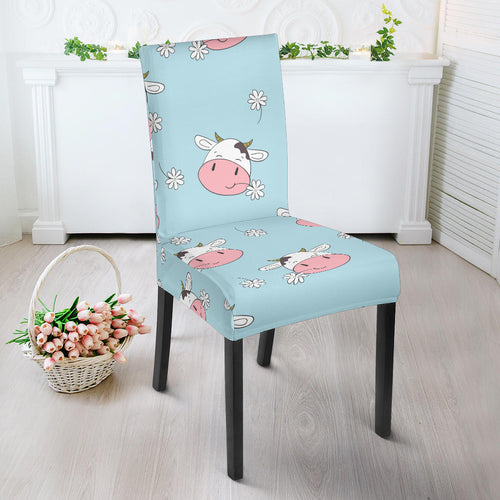 Cute Cow Flower Pattern Dining Chair Slipcover