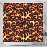 Fire Flame Dark Pattern Shower Curtain Fulfilled In US