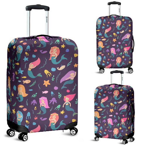 Beautiful Mermaid Fish Jellyfish Algae Other Marine World Luggage Covers