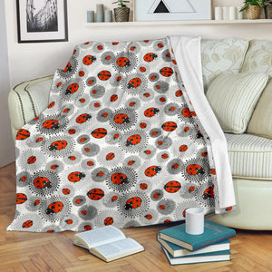 Ladybug Pattern Print Design 05 Premium Blanket
