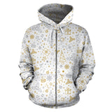 Christmas Tree Christmas Element Silver Gold Pattern Zip Up Hoodie