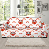 Daruma Japanese Wooden Doll Design Pattern Sofa Slipcover