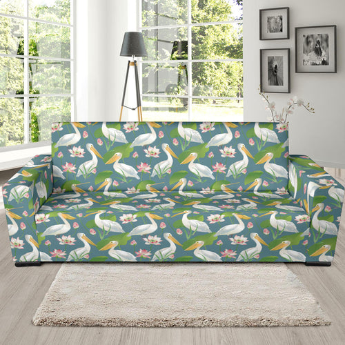 Pelican Pattern Print Design 04  Sofa Slipcover