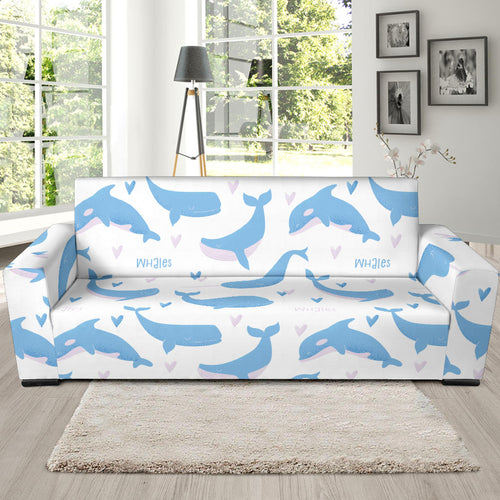 Blue Whale Pattern Sofa Slipcover