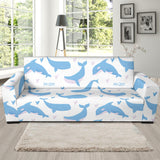 Blue Whale Pattern Sofa Slipcover