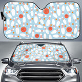 Bowling Ball Bowling Pins Blue Blackground Car Sun Shade