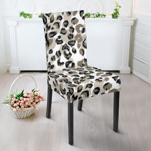 Leopard Skin Print Pattern Dining Chair Slipcover