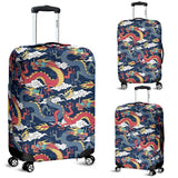 Blue Red Dragon Cloud Pattern Luggage Covers