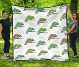 Chameleon Lizard Pattern Premium Quilt