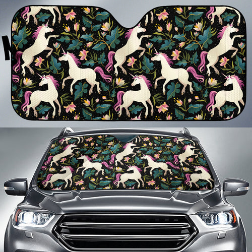 Unicorns Forest Background Car Sun Shade