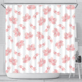 Pink Sakura Cherry Blossom Pattern Shower Curtain Fulfilled In US