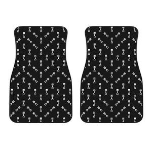 Engine Piston Black Theme Pattern Print Design 03 Front Car Mats