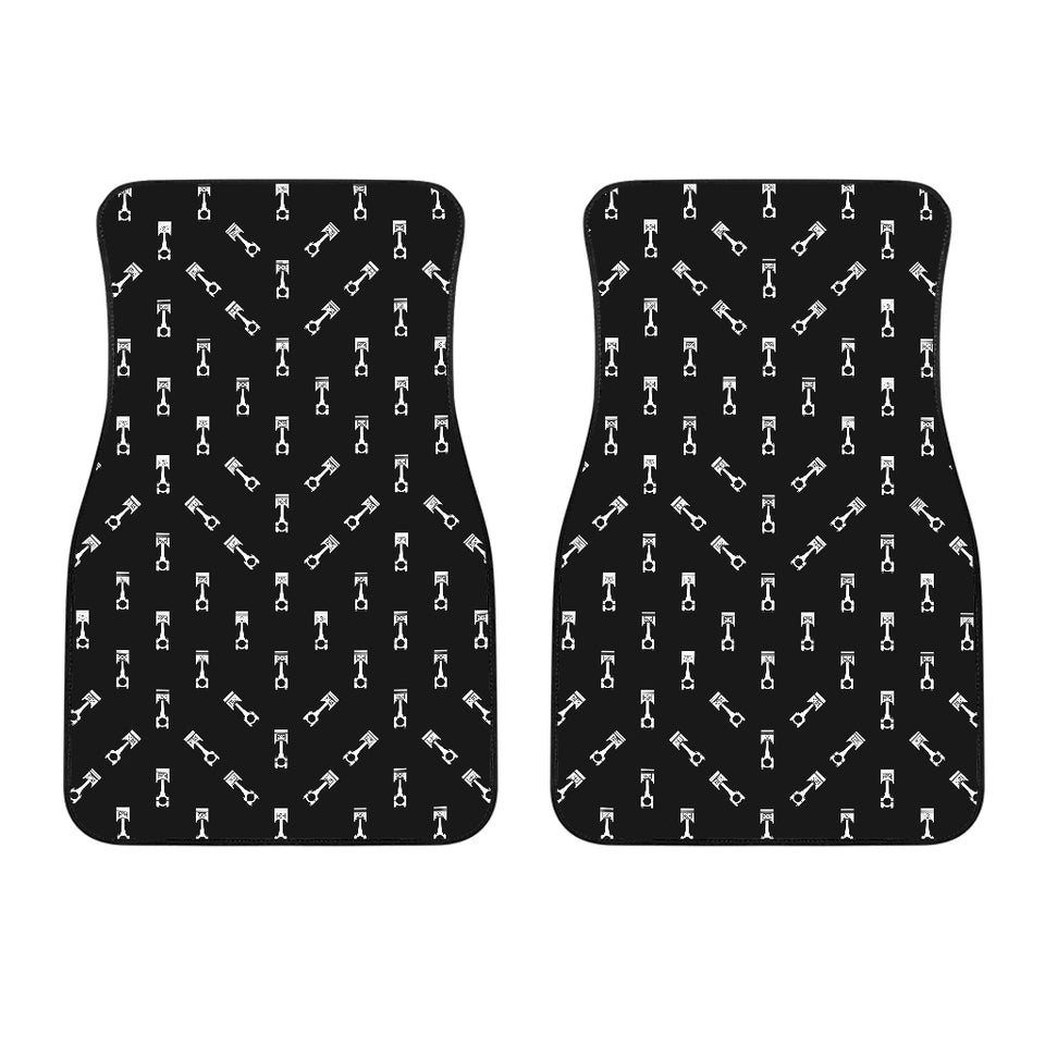 Engine Piston Black Theme Pattern Print Design 03 Front Car Mats