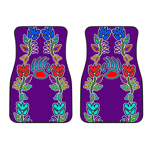 Generations Floral Purple With Bearpaw Front Car Mats (Set Of 2)
