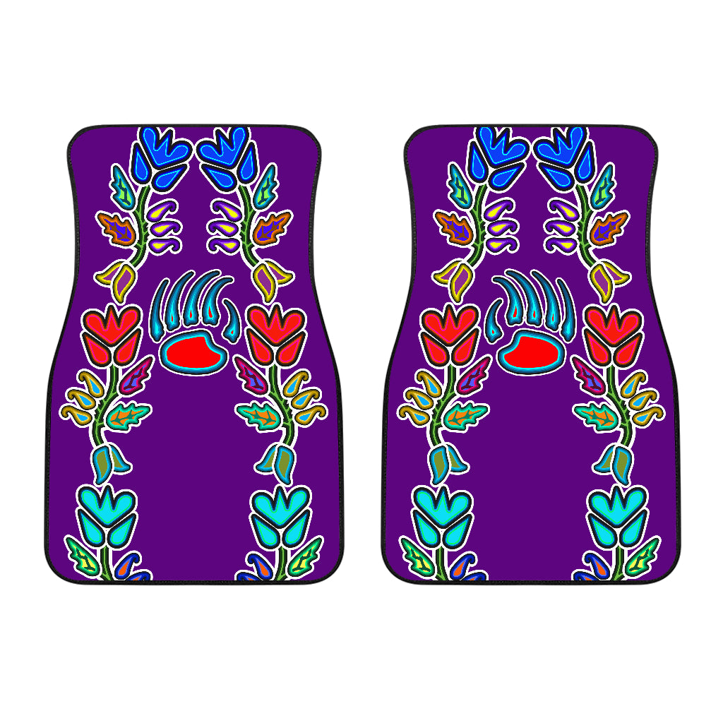 Generations Floral Purple With Bearpaw Front Car Mats (Set Of 2)