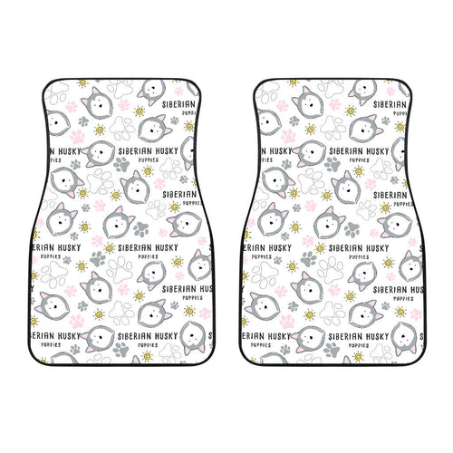 Siberian Husky Design Pattern Front Car Mats