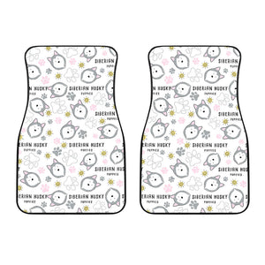 Siberian Husky Design Pattern Front Car Mats