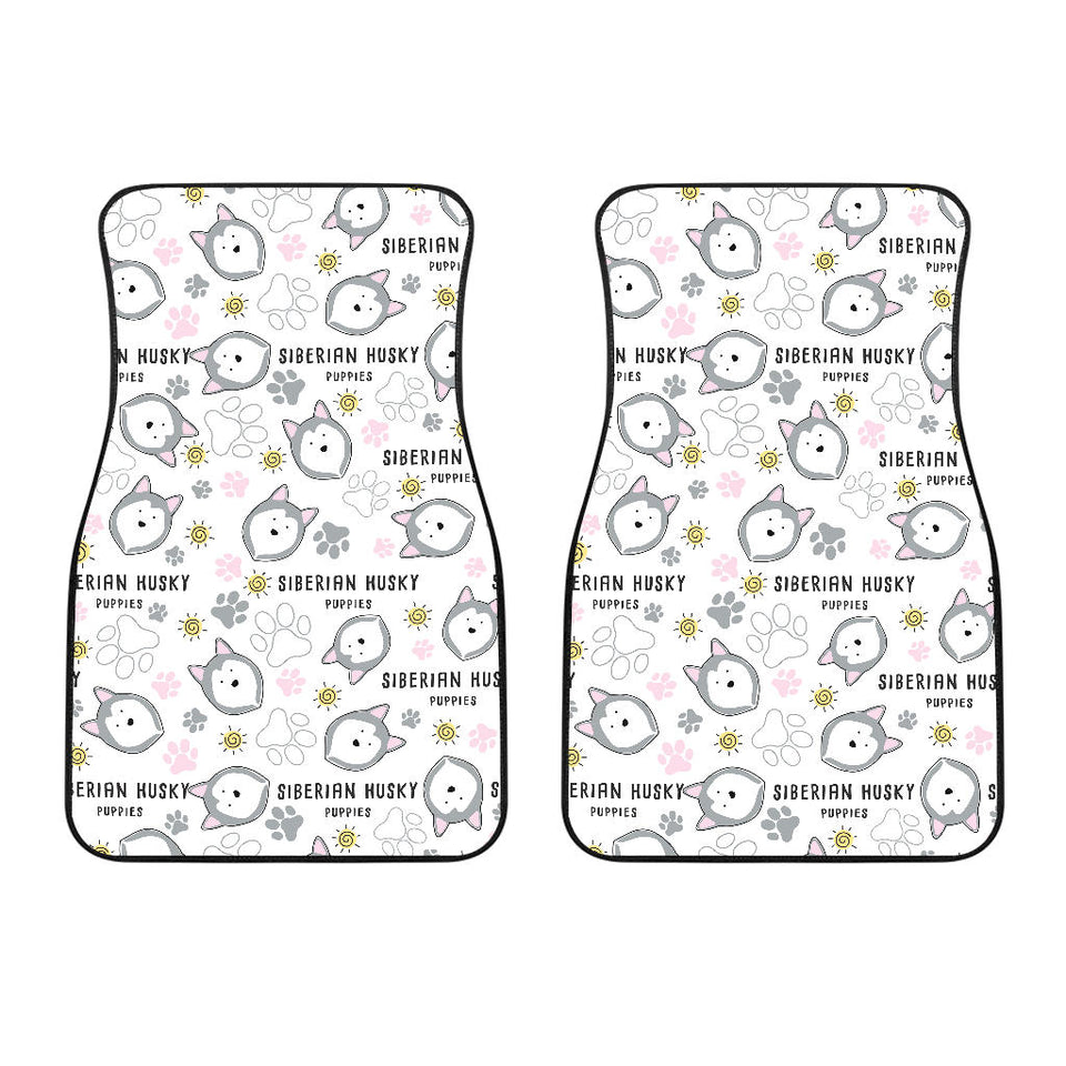 Siberian Husky Design Pattern Front Car Mats