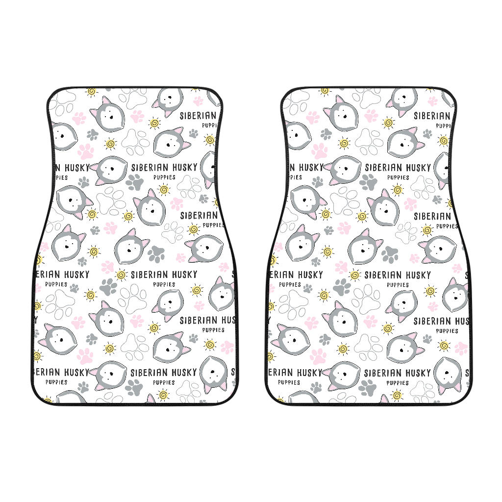 Siberian Husky Design Pattern Front Car Mats