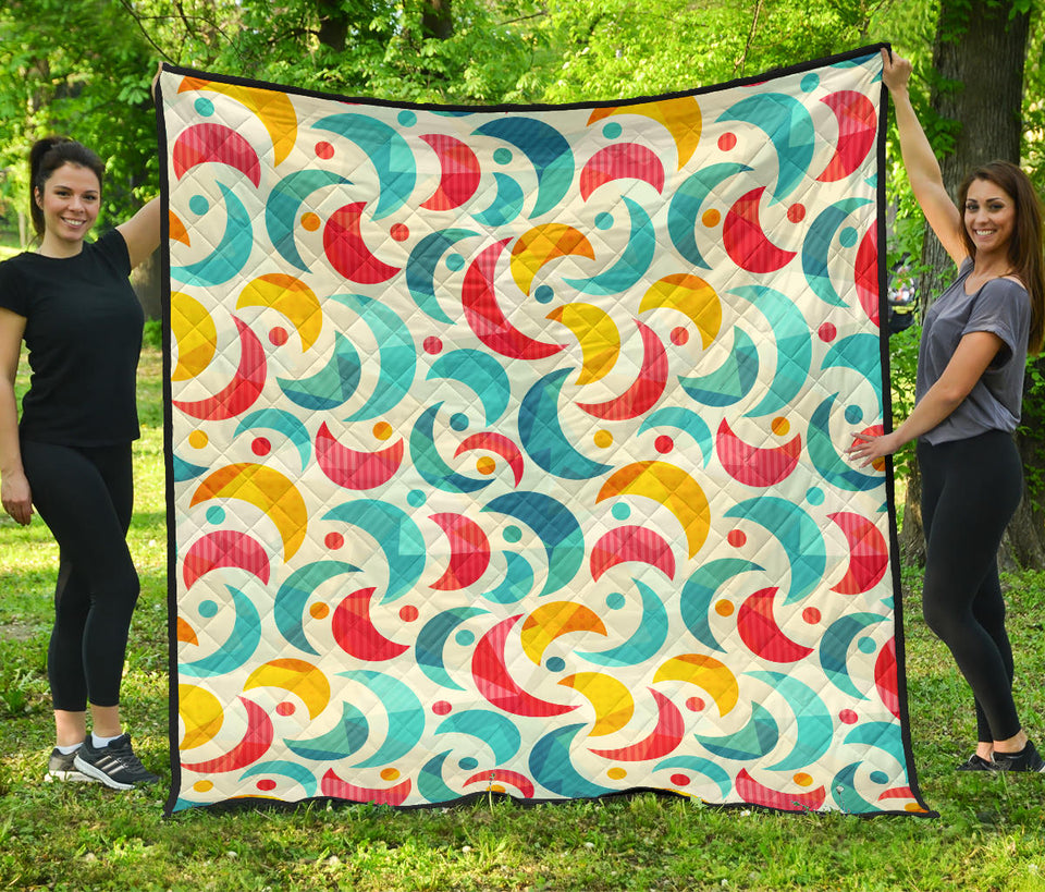 Colorful Moon Pattern Premium Quilt