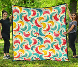Colorful Moon Pattern Premium Quilt