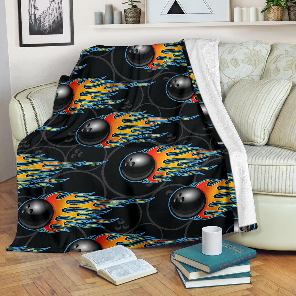 Bowling Balls Flame Pattern Premium Blanket