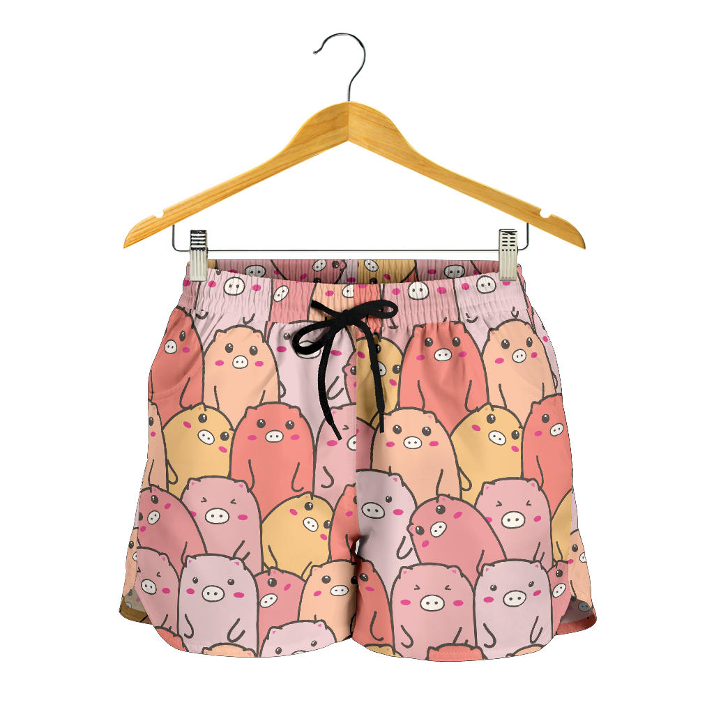 Pig Pattern Print Design 04 Women Shorts