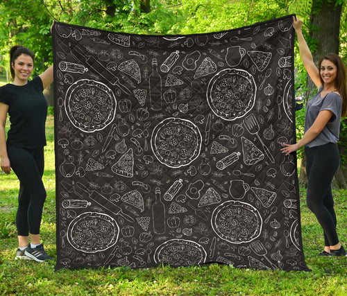 Pizza Pattern  Premium Quilt