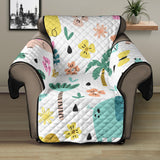 Cute elephants palm tree flower butterfly pattern Recliner Cover Protector