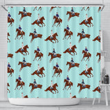 Horses Running Horses Rider Pattern Shower Curtain Fulfilled In US
