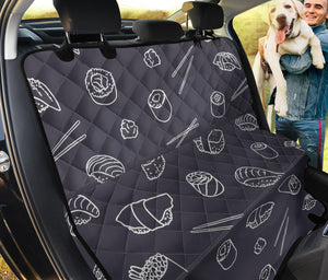 Sushi Pattern Black Background Dog Car Seat Covers