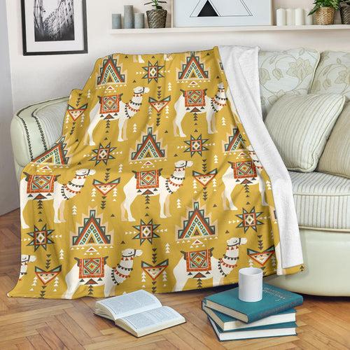 Camels Ethnic Motif Pattern Premium Blanket