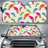 Colorful Chameleon Lizard Pattern Car Sun Shade