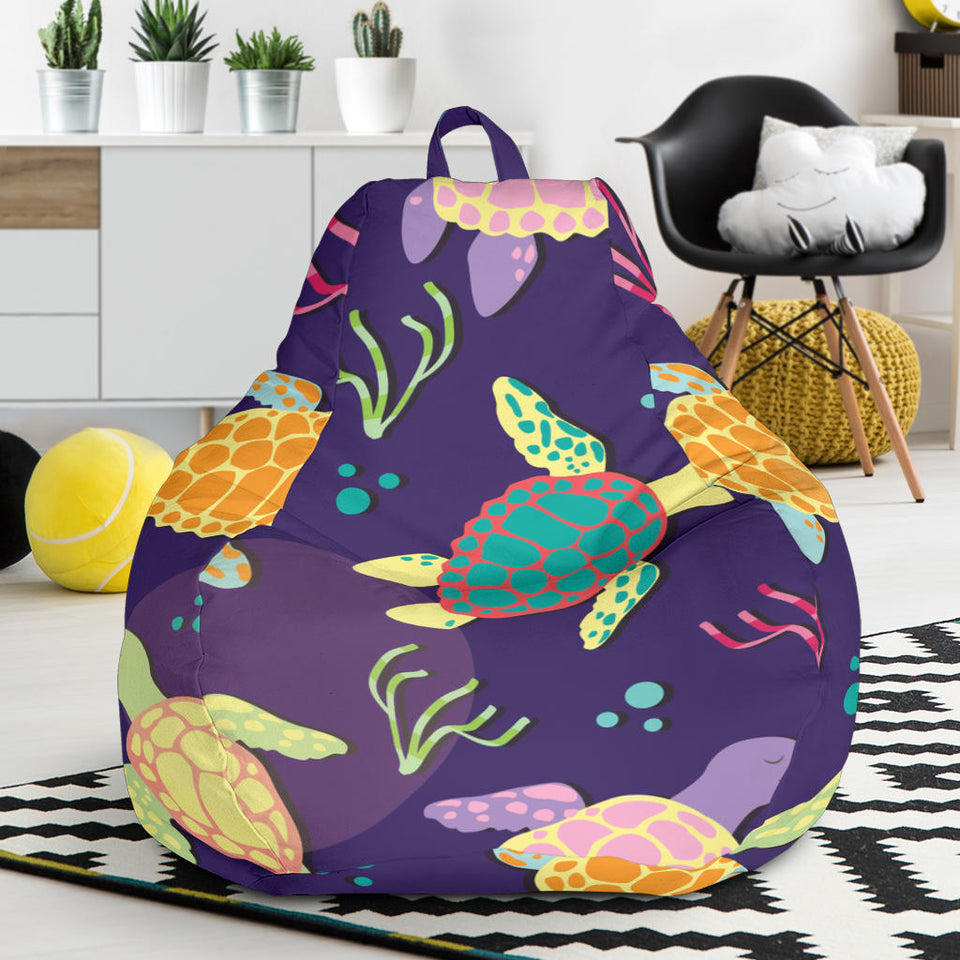 Colorful Sea Turtle Pattern Bean Bag Cover