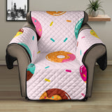 Donut pattern glaze pink background Recliner Cover Protector