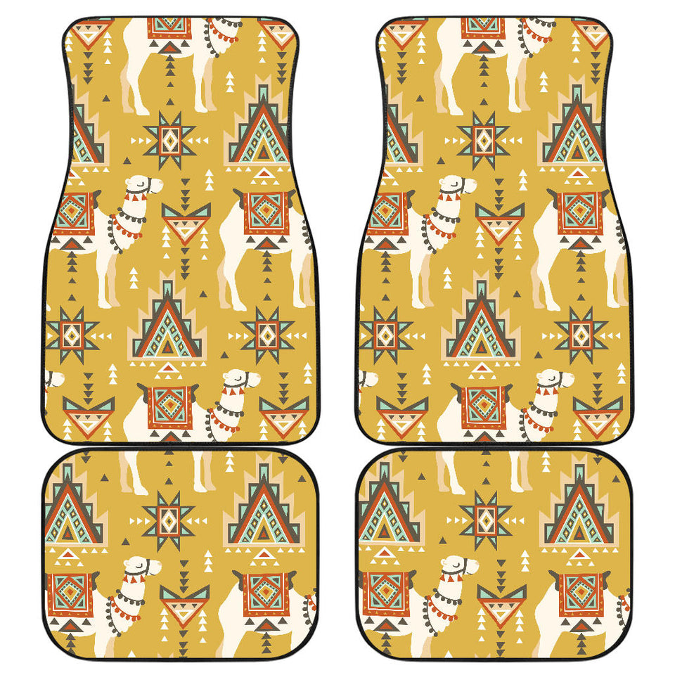 Camels Ethnic Motif Pattern Front And Back Car Mats