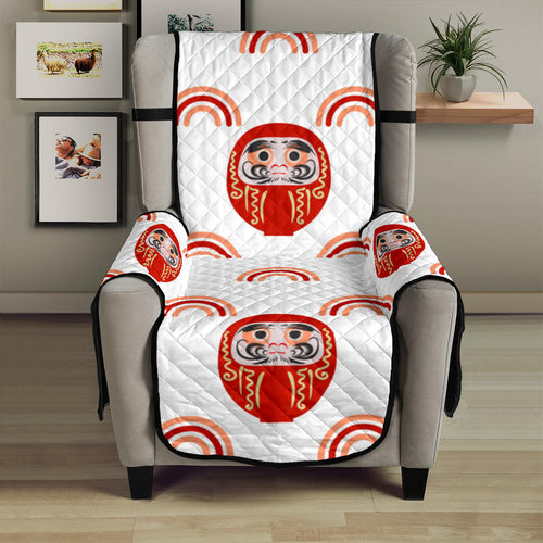 Daruma japanese wooden doll design pattern Chair Cover Protector