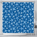 Airplane Pattern In The Sky Shower Curtain Fulfilled In US