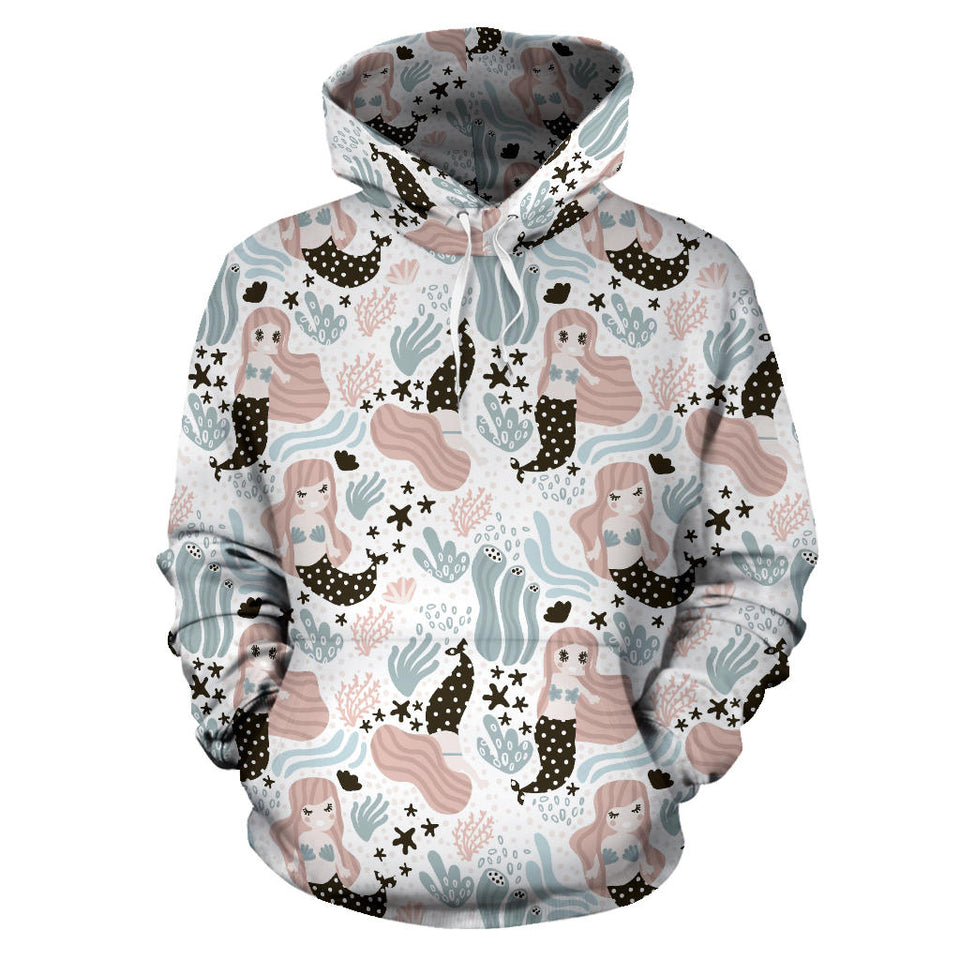 Cute Mermaid Pattern Men Women Pullover Hoodie