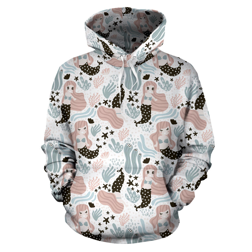 Cute Mermaid Pattern Men Women Pullover Hoodie