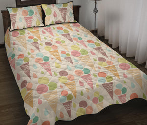 Ice cream cone pattern Quilt Bed Set